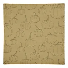 Mustard Yellow Pumpkin Pattern Cotton Twill Napkin