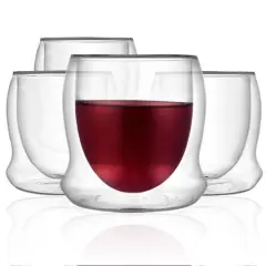 JoyJolt&reg; Cosmo Double Walled Stemless Wine Glasses, 4ct.