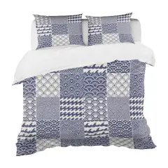 Designart Japanese Ocean Wave Pattern Coastal Duvet Cover Set