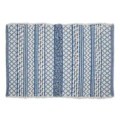 DII&reg; Stonewash Blue & White Hand-Loomed Paper Chindi Rug, 2ft. x 3ft.