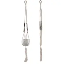 Flora Bunda 39" Tri-Beaded Macram&eacute; Plant Hanger