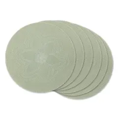 DII&reg; Woven Round Placemats, 6ct. Mint