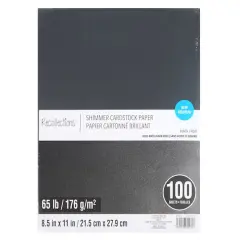Black Shimmer 8.5" x 11" Cardstock Paper by Recollections&trade;, 100 Sheets