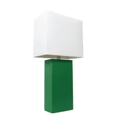 Lalia Home Lexington 21" Leather Home D&eacute;cor Table Lamp Green