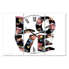 Designart Flower Power Love Multipanel Wall Clock