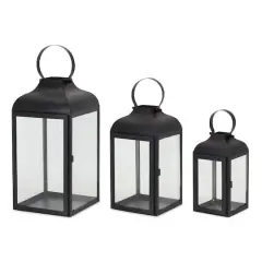 Black Iron Lantern Set, 10", 12.75" & 16"