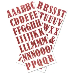 Glitter Bernhard Condensed Alphabet Foam Stickers by Recollections&trade; Red