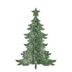 Hello Honey&reg; 15.25" Distressed Green Interlocking Christmas Tree with Star