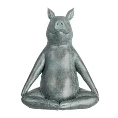Hello Honey&reg; 12" Gray Yoga Pig Decoration
