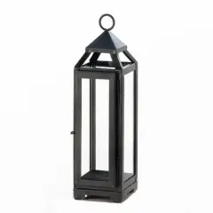 12.75" Black Tall Slate Lantern