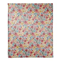 Painted Bloom Coral Fleece Blanket