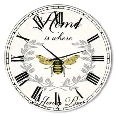 Designart Honey Bee Oversized Cottage Wall Clock