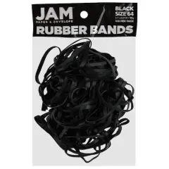 JAM Paper Size 64 Black Rubber Bands, 100ct.