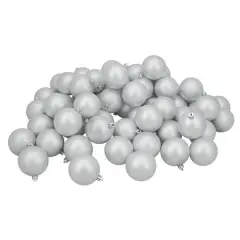 60ct Matte Silver Splendor Shatterproof Ball Ornaments