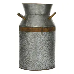 14" Gray Decorative Milk Can
