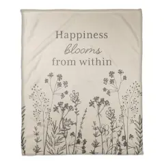 Happniess Blooms from Within 50" x 60" Coral Fleece Blanket