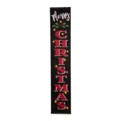 Glitzhome&reg; 3.5ft. LED Black Christmas Porch Sign with Timer
