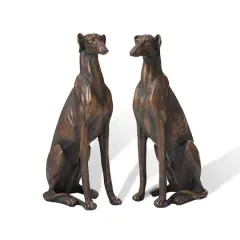 Glitzhome&reg; 30.25" Bronze Sitting Greyhound Dogs, 2ct.