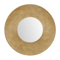 36" Gold Metal Contemporary Wall Mirror