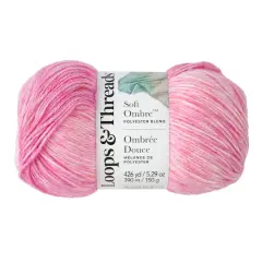 Soft Ombre&trade; Yarn by Loops & Threads&reg; Dark Pink/Rose/Cream