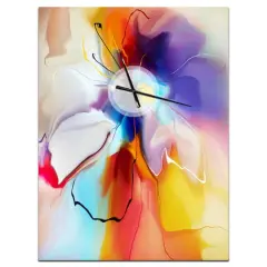 Designart Creative Flower In Multiple Colors Wall Clock