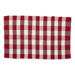 DII&reg; Buffalo Check Rag Rug, 26" x 40" Red and White