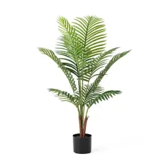 Glitzhome&reg; 3.5ft. Potted Faux Areca Palm Tree