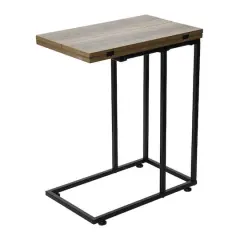 Household Essentials Jamestown Extendable C-Shaped End Table Ashwood
