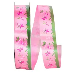 Reliant 1" x 110yd. Plastic Floral Ribbon Pink