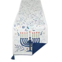 DII&reg; 72" Hanukkah Menorah Reversible Table Runner