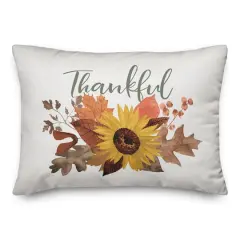Thankful Sunflower Throw Pillow