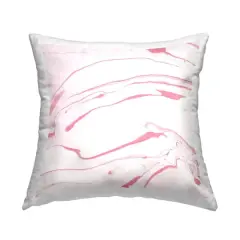 Stupell Industries Delicate Pink Fluid Marbled Lines Shapes Throw Pillow, 18" x 18"