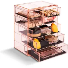 Sorbus Makeup & Jewelry Storage Case with 3 Large & 4 Small Drawers Pink