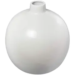 17" Modern Round Ceramic Vase White