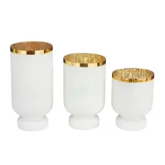 White Glam Candle Holder Set