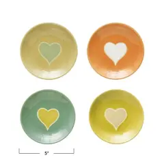 Hello Honey&reg; Wax Relief Heart Handmade Stoneware Plate Set