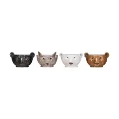 Hello Honey&reg; 7.25" Animal Head Stoneware Bowl Set