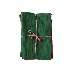 Hello Honey&reg; 28" Green Woven Cotton Double Cloth Tea Towels, 3ct.
