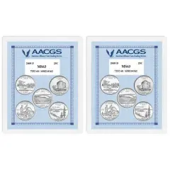 2005P & 2005D Statehood Quarters Graded MS63 Brilliant Uncirculated 