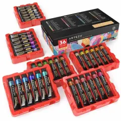 Arteza&reg; 36 Color Metallic Gouache Paint Set