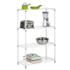 Honey Can Do White 4-Tier Heavy-Duty Adjustable Shelving Unit