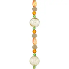 Yellow Lampwork Glass Stripe Round Beads by Bead Landing&trade;