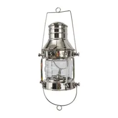 9" Silver Brass Candle Lantern
