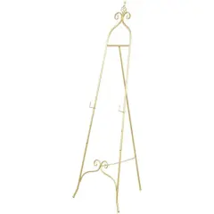 63" Gold Metal Scroll 3-Tier Display Easel