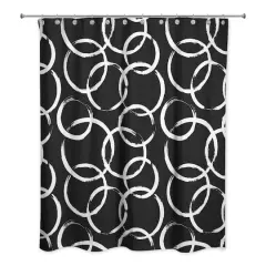Circles Shower Curtain Black