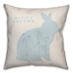Hoppy Easter Bunny Flowers 18" x 18" Indoor / Outdoor Pillow