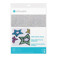 Silhouette&reg; Silver Glitter Sticker Sheets, 8ct.