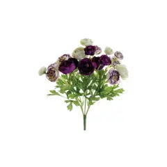 Ivory & Violet Mini Ranunculus Bush 