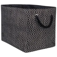 DII&reg; Large Rectangle Diamond Basketweave Paper Bin Stone/Black