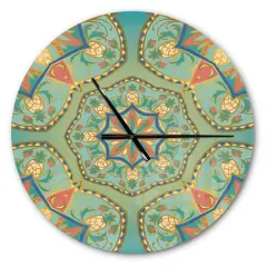 Designart 'Oriental Mandala Pinapple Ornament Vintage Wall Clock